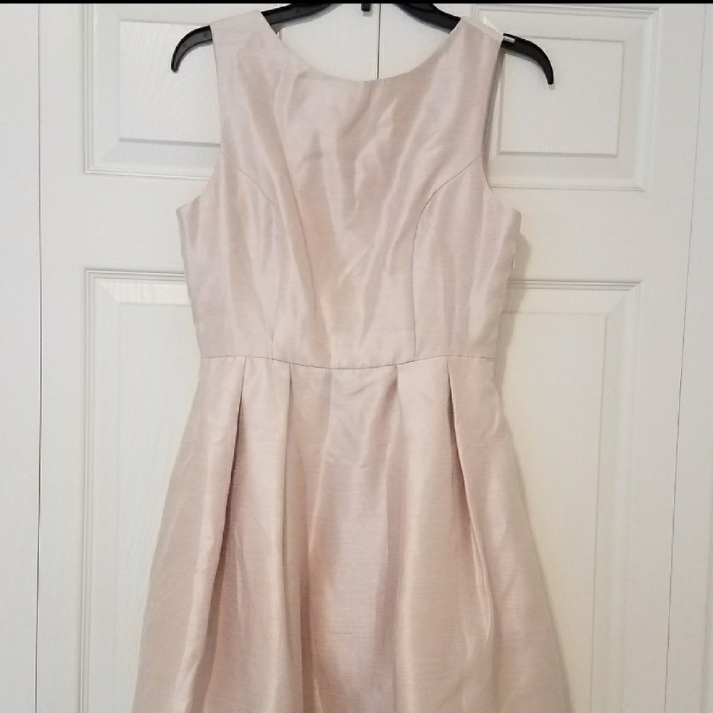 Lulu's Gold Beige Bow Me A Kiss Back Dress XS